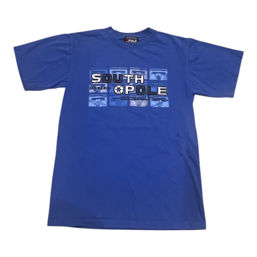 South Pole Blue Graphic Tee Size Large Y2K Streetwear Hip Hop‎ Shirt